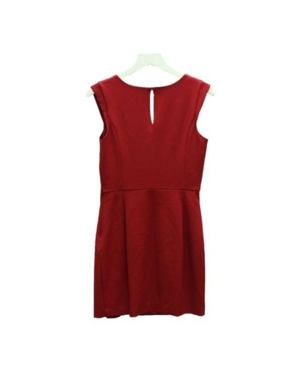 Express Red Side Ruffle Detail Dress Square Neck Keyhole Back - Picture 4 of 4